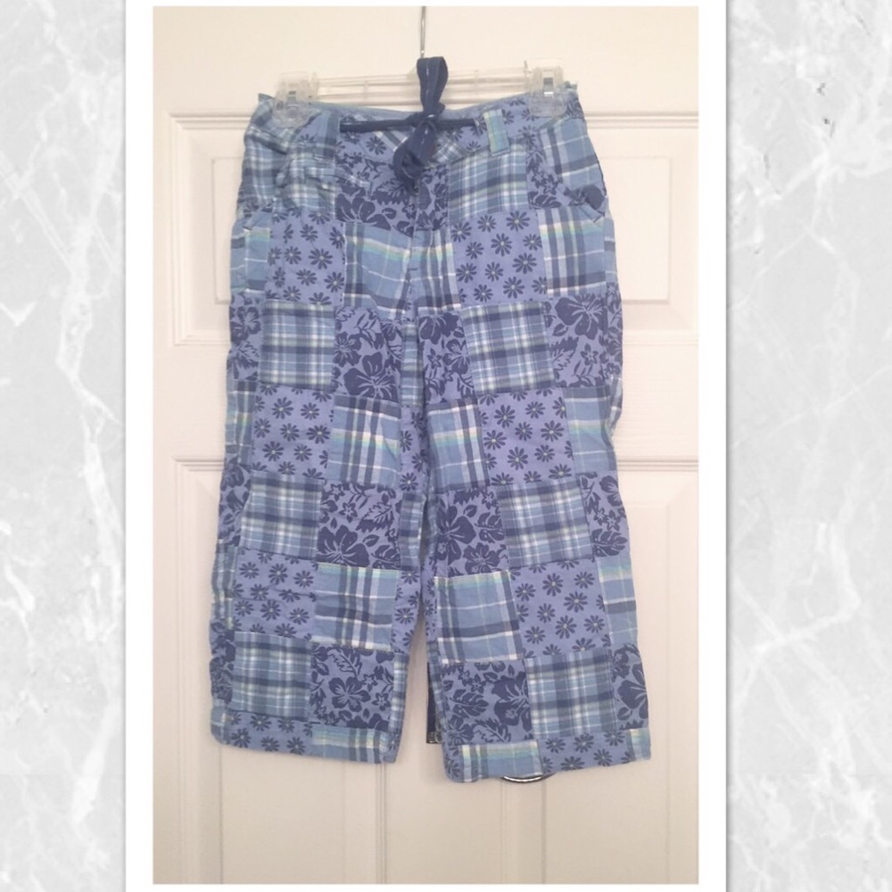 Plaid patched capris!